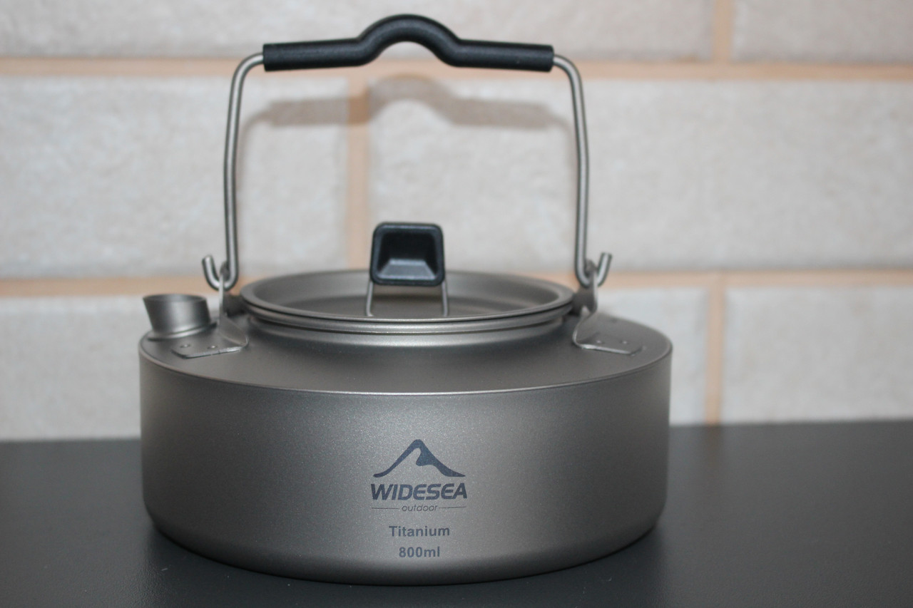 Чайник титановий туристичний Widesea Titanium 800 мл зі складними ручками для кемпінгу походу та туризму з чохлом