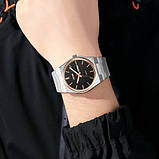 Елегантний кварцовий годинник Skmei 9288SIRGBK Silver-Rose Gold-Black, фото 3