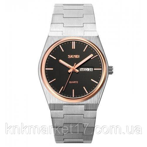 Елегантний кварцовий годинник Skmei 9288SIRGBK Silver-Rose Gold-Black, фото 1