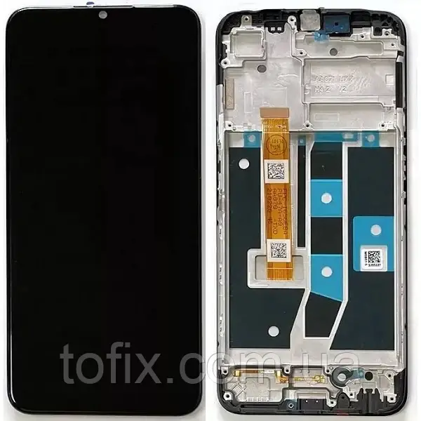 Дисплей Oppo A16 модуль у зборі (екран та сенсор) з рамкою, оригінал, Чорний