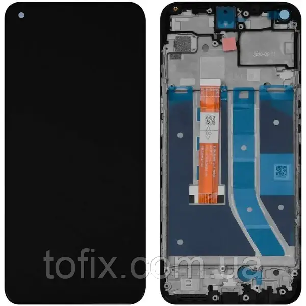 Дисплей OnePlus Nord N100 модуль в зборі (екран та сенсор) з рамкою, оригінал, Чорний