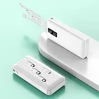 Power Bank 5в1 на 20.000mAh Power Way белый ,повер банк 20.000mAh с 5 встроенными кабелями портативная батарея