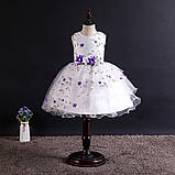 Зріст 130 Дитяча ошатна біла сукня з фатином для дівчинки на свято у садок, школу/ Святкові сукні на дівчат 7-8 років, фото 7