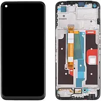 Дисплей Oppo Realme 8i/Realme Narzo 50 модуль в зборі (екран та сенсор) з рамкою, оригінал, Чорний