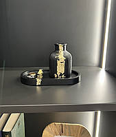 Подставка черная с вазой из гипса в комплекте (цвет на выбор)