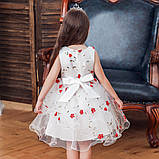 Дитяча ошатна біла сукня з фатиновою спідницею для дівчинки на свято, ранок у садок/ Святкові сукні на дівчат 7 8 9 10 років, фото 7