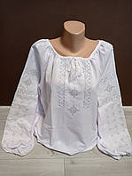Жіноча біла вишиванка "Любов" з довгими рукавами  УкраїнаТД 44-64 розміри домоткана