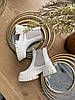 Челсі зимові шкіряні черевики жіночі молочного кольору, фото 3