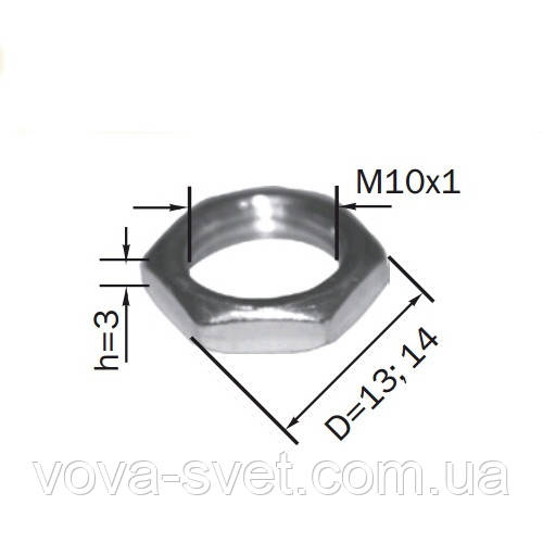 Гайка стальная М10 (толщина - 3мм) - фото 1 - id-p354646542