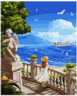 Картина по номерам морской пейзаж Морская набережная Раскраска по номерам на холсте 40х50 Rainbow Art GX45172