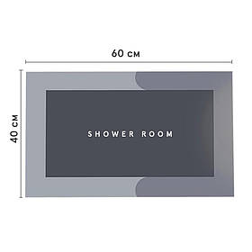 Універсальний антиковзний килимок для ванної Shower Room 40х60 см колір коричневий, , AV-BLAC460