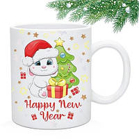 Новорічна Чашка "Нappy New Year 2023". Кухоль із символом року 2023 року