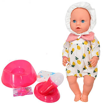 Пупс функціональний 42 см для дівчинки на 8 функцій та 9 аксесуарів у піжамі Limo Toy Чудо малюк YL038N-DM-S-UA