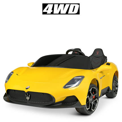 Дитячий електромобіль Bambi M 4993EBLR-6 Maserati акумуляторний на пульті управління двомісний Жовтий, фото 1