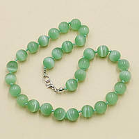 Намисто Котяче Око Фісташкове 12 мм 50 см