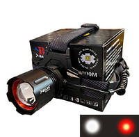 Потужний якісний акумуляторний налобний ліхтар на голову з зарядкою X-Balog SY-8079-3-3 з червоним світлом