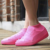 Чехлы Бахилы для защиты обуви от дождя резиновые 1 пара М р. 35-39 Розовый