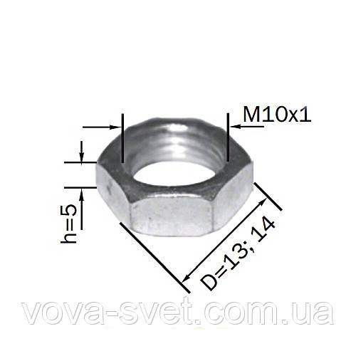 Гайка сталева М10 (товщина — 5 мм), фото 1