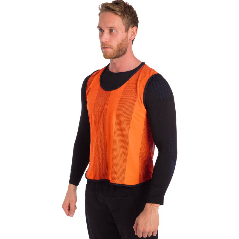 Манішка для футболу чоловіча цільна (сітка) MATSA CO-5461 (PL, р. 65х55см, ) помаранчева, фото 1