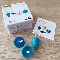 Мини игры для путешествий Волчки 4 шт Синий Хіт продажу!