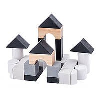 Головоломки для путешествий Деревянный замок 24 блока Белый