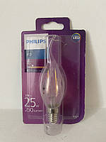 Philips candle 2 w e14 filament світлодіодна лампа