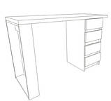 Стіл для манікюру з тумбой МR_СМ 100-01/32 Standart 115*50*75см, фото 5