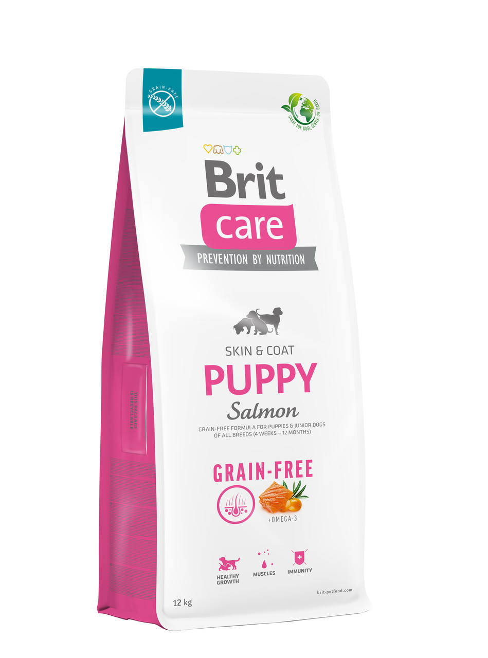 Беззерновий сухий корм для собак Brit Care Puppy Salmon and Potato для цуценят Бріт з лососем і картоплею 12 кг.