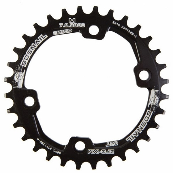 Зірка шатунів Snail NW SPR-071 AL 32T BCD 96 ассиметричн для Shimano M7000 Чорний