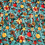 Новорічна Скатертина Клеєнка "Декорама" на флізеліновій основі. Ширина: 1,4 м, фото 2