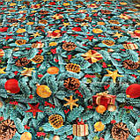 Новорічна Скатертина Клеєнка "Декорама" на флізеліновій основі. Ширина: 1,4 м, фото 4