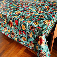 Новорічна Скатертина Клеєнка "Декорама" на флізеліновій основі. Ширина: 1,4 м