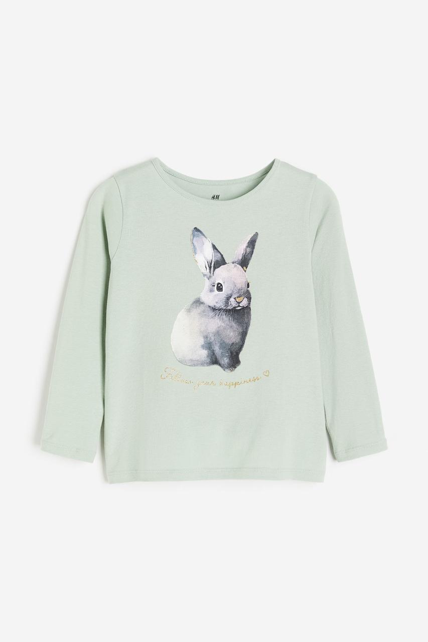 Реглан м"ятний Кролик H&M  92, 98/104, 110/116см