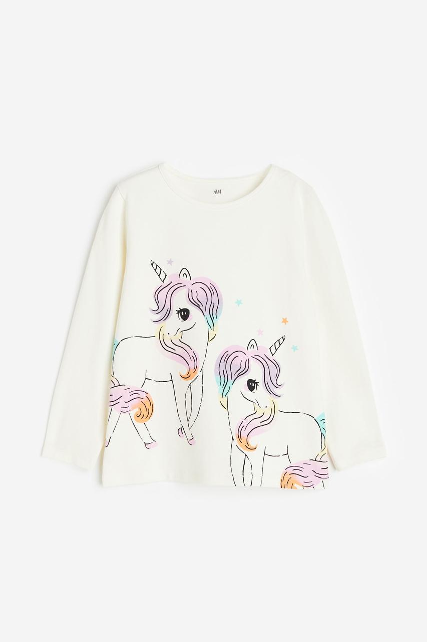 Реглан білий Єдинороги H&M  92,  122/128, 134/140см