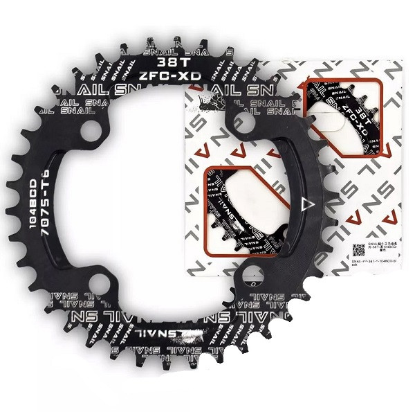 Зірка шатунів Snail NW 38T AL круг BCD 104мм Чорний Art SNAIL-PP-38T, фото 1