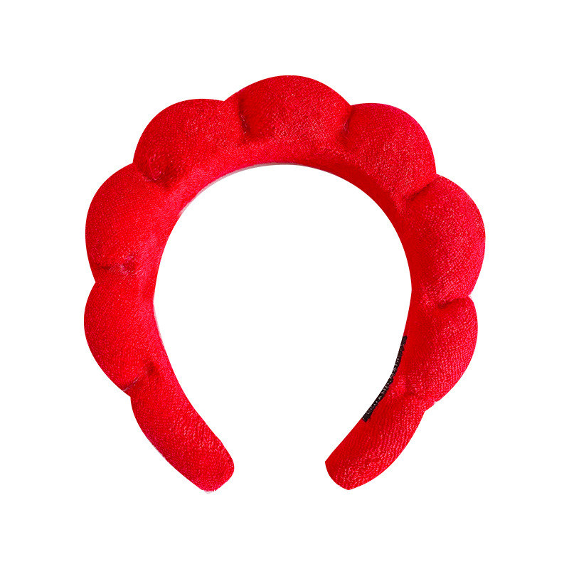 М'який косметичний обруч для вмивання, червоний, фото 1