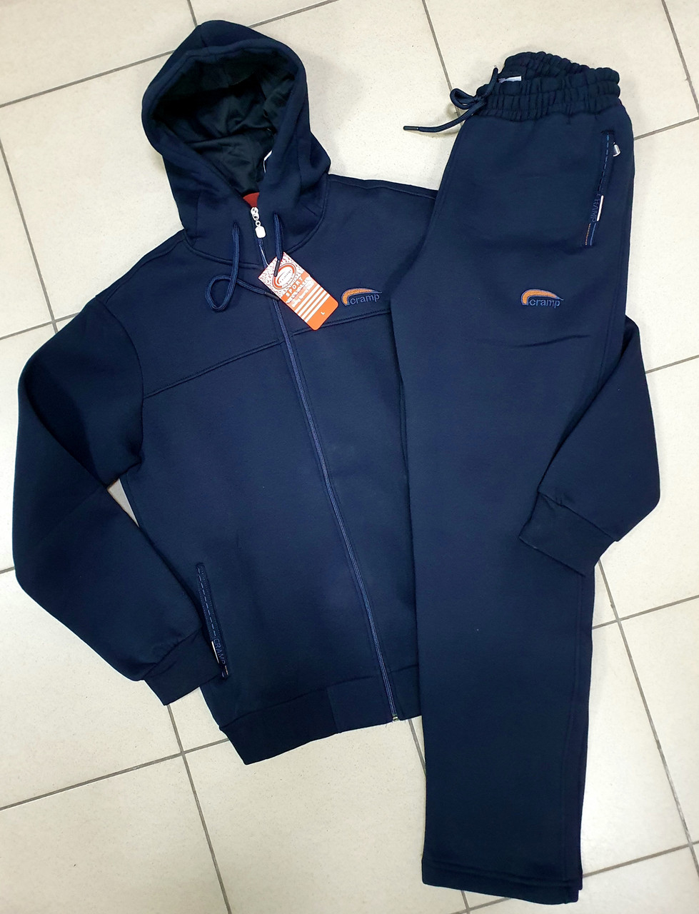 Костюм спортивний Cramp чоловічий теплий M-XXXL арт.1713-1, 54, XXXL, Темно-синій M, 46