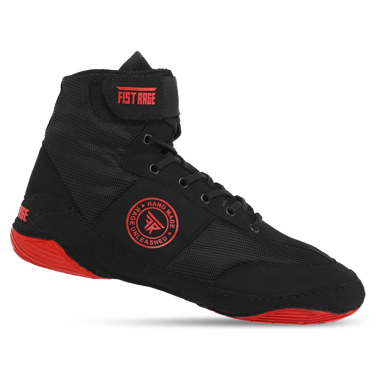 Борцовки замшеві Zelart Fistrage 8484 розмір 44 Black-Red