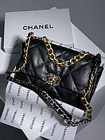 Женская сумка Chanel 19 Handbag Black Эко кожа