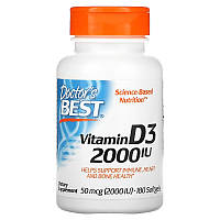 Витамин Д3, Vitamin D3, Doctor's Best, 50 мкг (2000 МЕ), 180 капсул