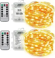 Светодиодные гирлянды Koopower Basic 100 LED 10 м, теплый белый свет, прозрачный провод, 8 режимов
