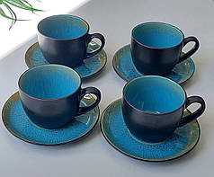 Чайний набір на 4 персони бірюзовий Голандія по 300 мл