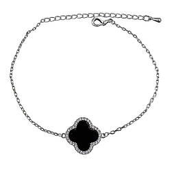 17+4 см х 11 мм. Браслет з конюшиною. Родій