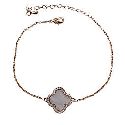 17+4 см х 11 мм. Браслет з конюшиною. Рожеве золото