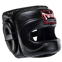Шлем боксерский кожаный с бампером Twins Steel Frame 0573 размер XL Black