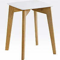 Табурет кухонний дерев'яний Сингл колір дуб — білий ТМ Мікс Мебель