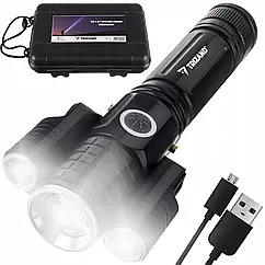 Ліхтар тактичний 2/1 Trizand Searchlight T6 2 LED ZOOM 600 mAh чорний (T6LED)