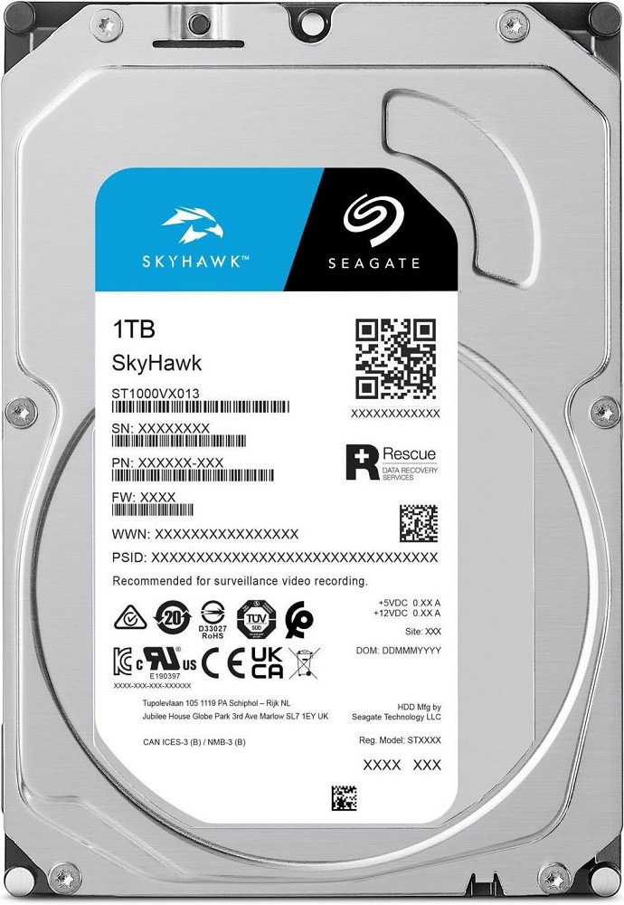 Жесткий диск 3.5" 1TB Seagate SkyHawk 5400rpm 256MB SATAIII (ST1000VX013), фото 1