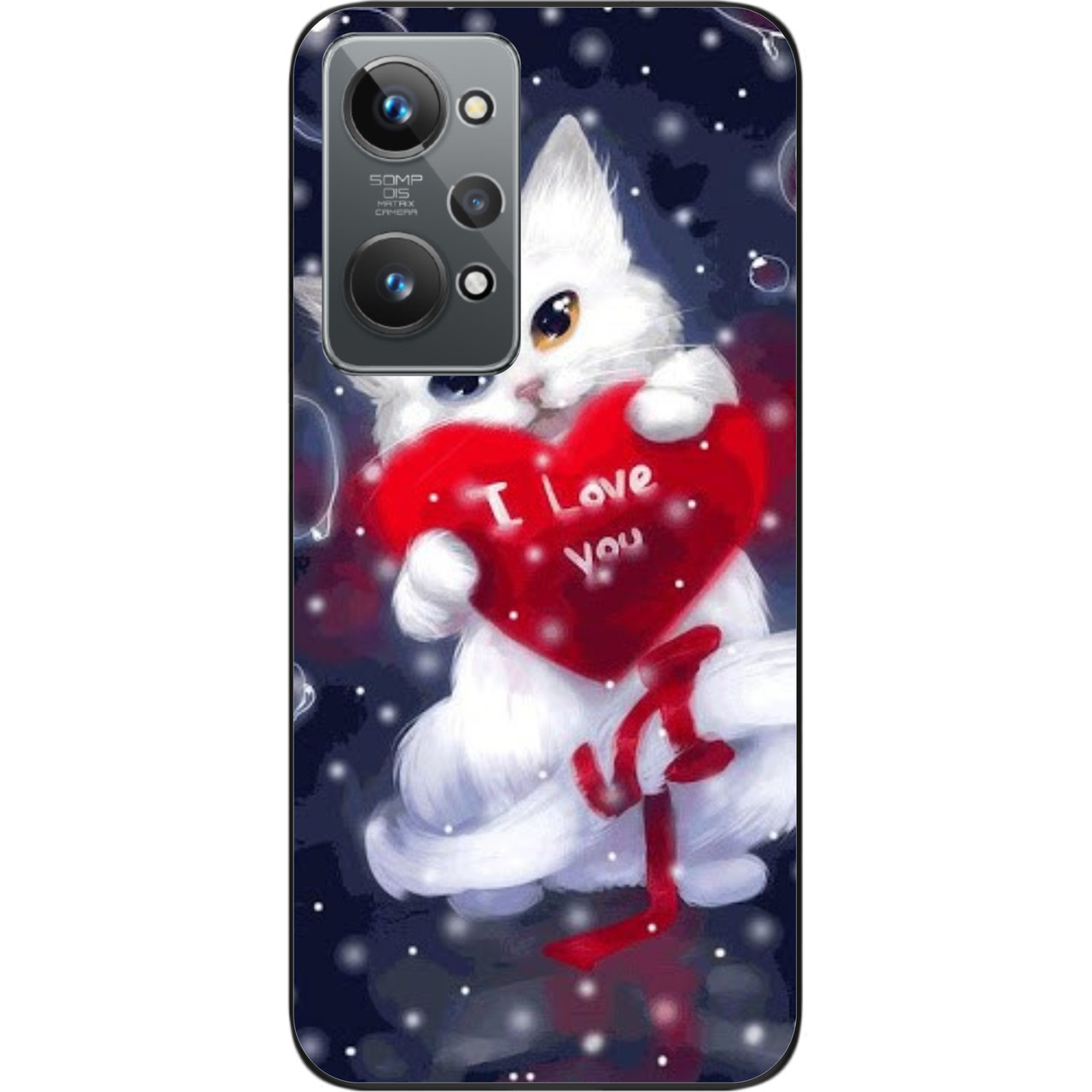 Силіконовий чохол Epik для Realme GT2 з картинкою Котик із серцем