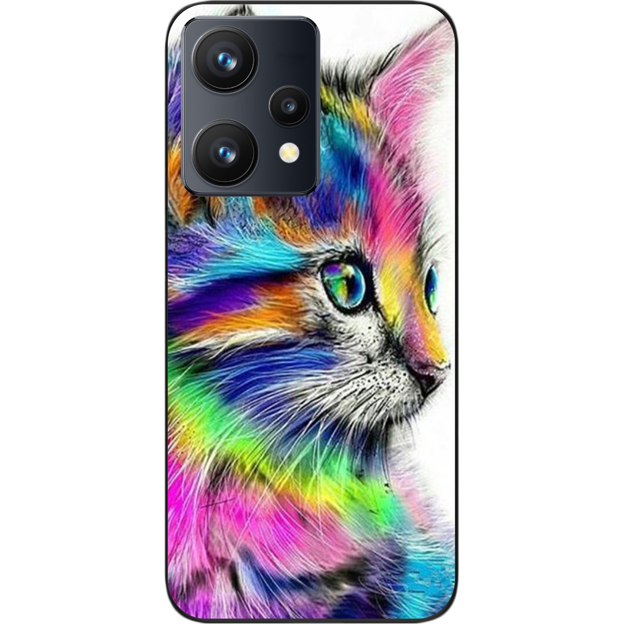 Силіконовий чохол Epik для Realme 9 4G з картинкою Різнобарвний котик